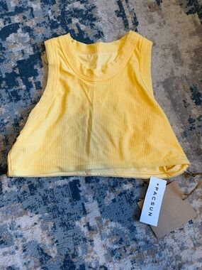 PacSun Yellow Waffle Knit Cropped bikini top